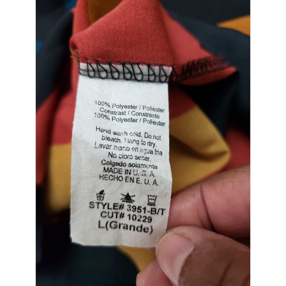 Coii USA - women's bell sleeve, colorful chevron print, shift dress, size L - Picture 8 of 9